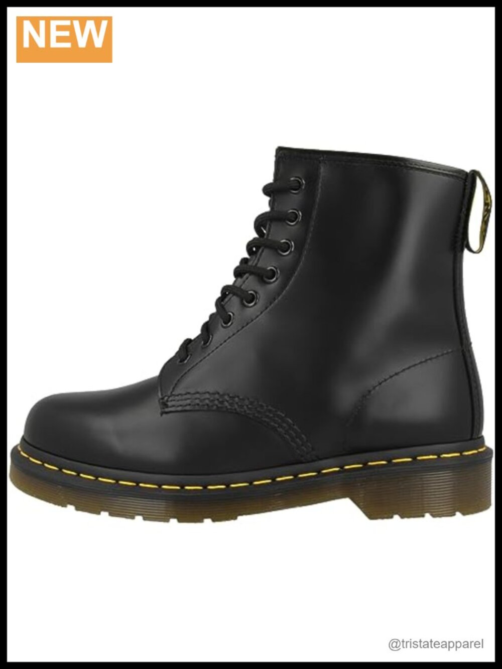 Classic Leather Lace-Up Combat Boot, 8-Eye, Air-Cushioned Sole
